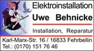 FKK Sponsor Elektroinstallation Uwe Behnicke